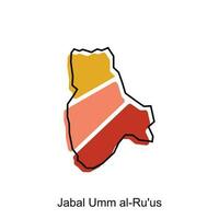 Jabal Umm Al Ru'us map. vector map of Saudi Arabia capital Country colorful design, illustration design template on white background