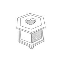 Tissue Box line icon simple line art design template, vector symbol, sign, outline illustration.