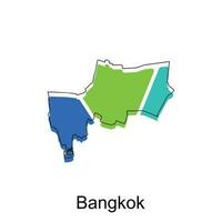 Bangkok Map. vector map of Thailand design template with outline graphic sketch style isolated on white background