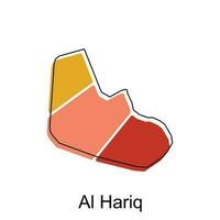 map of Al Hariq colorful modern vector design template, national borders and important cities illustration