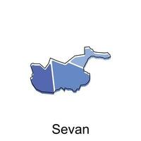 Vector Map of the Sevan. Borders of for your infographic. Vector illustration design template