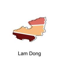 Map of Lam Dong modern outline High detailed illustration map, World map country vector illustration template