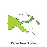 Map of Papua New Guinea vector design template, national borders and important cities illustration