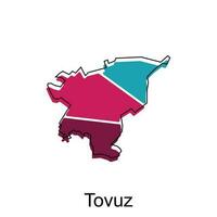 tovuz ciudad república de azerbaiyán mapa vector ilustración, vector modelo con contorno gráfico bosquejo estilo aislado en blanco antecedentes