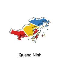 Map of Quang Ninh vector design template, World Map International vector template with outline graphic sketch style isolated on white background