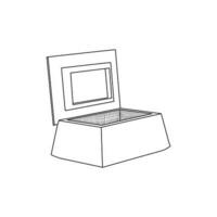 chuchería habilidades caja línea sencillo mueble diseño, elemento gráfico ilustración modelo vector