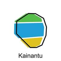 Map of Kainantu vector design template, national borders and important cities illustration