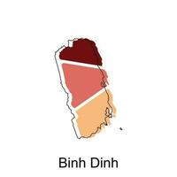 Map of Binh Dinh modern outline High detailed illustration map, World map country vector illustration template