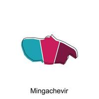 mapa de mingachevir vector diseño plantilla, nacional fronteras y importante ciudades ilustración en blanco antecedentes