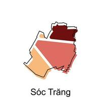 mapa de soc trang vector diseño plantilla, mundo mapa internacional vector modelo con contorno gráfico bosquejo estilo aislado en blanco antecedentes