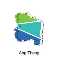 vector map of Ang Thong modern outline, High detailed vector  illustration vector Design Template, suitable for your company