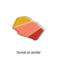 Dumat Al Jandal map. vector map of Saudi Arabia capital Country colorful design, illustration design template on white background