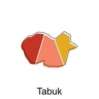 Tabuk map. vector map of Saudi Arabia capital Country colorful design, illustration design template on white background