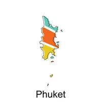 Phuket Map. vector map of Thailand design template with outline graphic sketch style isolated on white background