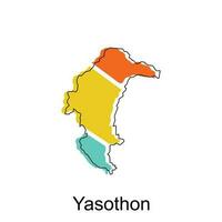 Map of Yasothon vector design template, national borders and important cities illustration, Stylized map of Thailand