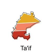 Ta'if map. vector map of Saudi Arabia capital Country colorful design, illustration design template on white background