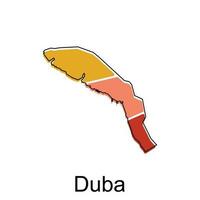 Duba map. vector map of Saudi Arabia capital Country colorful design, illustration design template on white background