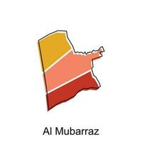 Alabama Mubarraz mapa. vector mapa de saudi arabia capital país vistoso diseño, ilustración diseño modelo en blanco antecedentes