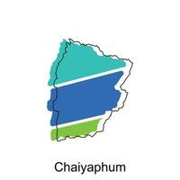 Chaiyaphum Map. vector map of Thailand design template with outline graphic sketch style isolated on white background