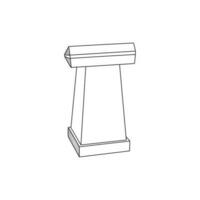 Podium line simple furniture design, element graphic illustration template vector