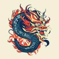 Vector dragon head isolated on background. Symbol of Chinese new year 2024.