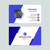 Blue simple business card template vector