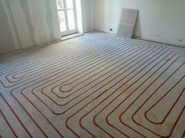 underfloor radiant heating and cooling construction photo