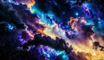 A Journey through Colorful Galaxies Nebulas and Supernovas Exploring Galaxies Nebulas and Supernovas in the Universe ai generated photo