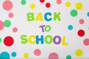 Back to school composed from foam stickers photo