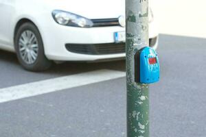 Pressing sensor of pedestrian light photo