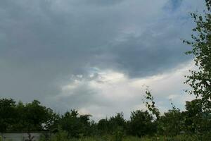 The sky was covered with clouds before a thunderstorm photo