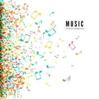 Abstract music background with color notes symbols. Vector