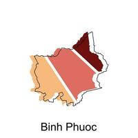 mapa de binh phuoc moderno contorno alto detallado ilustración mapa, mundo mapa país vector ilustración modelo