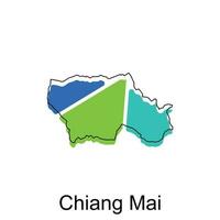 Chiang Mai Map. vector map of Thailand design template with outline graphic sketch style isolated on white background