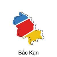 mapa de bac kan vector diseño plantilla, mundo mapa internacional vector modelo con contorno gráfico bosquejo estilo aislado en blanco antecedentes