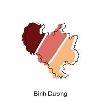 Map of Binh Duong vector design template, World Map International vector template with outline graphic sketch style isolated on white background