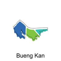 Bueng Kan Map. vector map of Thailand design template with outline graphic sketch style isolated on white background