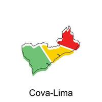 Map of Cova Lima vector design template, national borders and important cities illustration