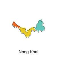 Nong Khai Map. vector map of Thailand design template with outline graphic sketch style isolated on white background