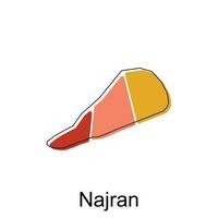 Najran map. vector map of Saudi Arabia capital Country colorful design, illustration design template on white background