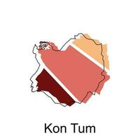 mapa de kon tum vector diseño plantilla, mundo mapa internacional vector modelo con contorno gráfico bosquejo estilo aislado en blanco antecedentes