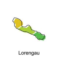 Map of Lorengau vector design template, national borders and important cities illustration