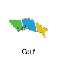 Map of Gulf modern outline, High detailed vector  illustration vector Design Template, suitable for your company