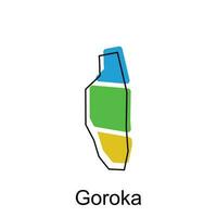 Map of Goroka vector design template, national borders and important cities illustration