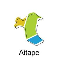 Map of Aitape vector design template, national borders and important cities illustration