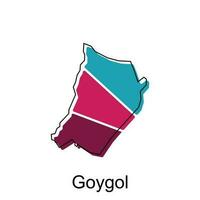 map of Goygol vector design template, national borders and important cities illustration on white background