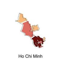 Map of Ho Chi Minh vector design template, World Map International vector template with outline graphic sketch style isolated on white background