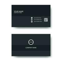 Professional Business Card white and black mixed color minimal design. Modern simple Visiting Card Double sided flat Clean Template. Corporate Stationery  dark business card for business and personal. vector