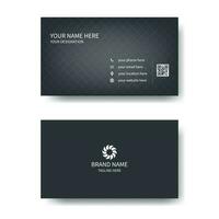 Professional Business Card white and black mixed color minimal design. Modern simple Visiting Card Double sided flat Clean Template. Corporate Stationery  dark business card for business and personal. vector