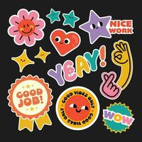 cute colorful flat design vector sticker collection set printable